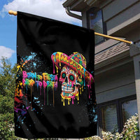Dripping Sombrero Sugar Skull Garden Flag Día de los Muertos - Wonder Print Shop