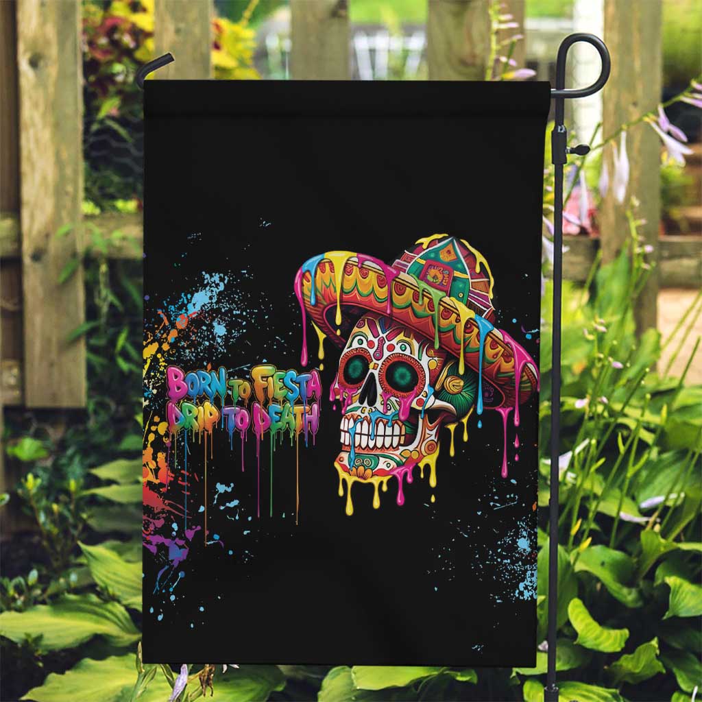 Dripping Sombrero Sugar Skull Garden Flag Día de los Muertos - Wonder Print Shop