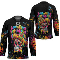 Dripping Sombrero Sugar Skull Hockey Jersey Día de los Muertos - Wonder Print Shop