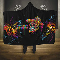 Dripping Sombrero Sugar Skull Hooded Blanket Día de los Muertos - Wonder Print Shop