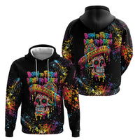Dripping Sombrero Sugar Skull Hoodie Día de los Muertos - Wonder Print Shop