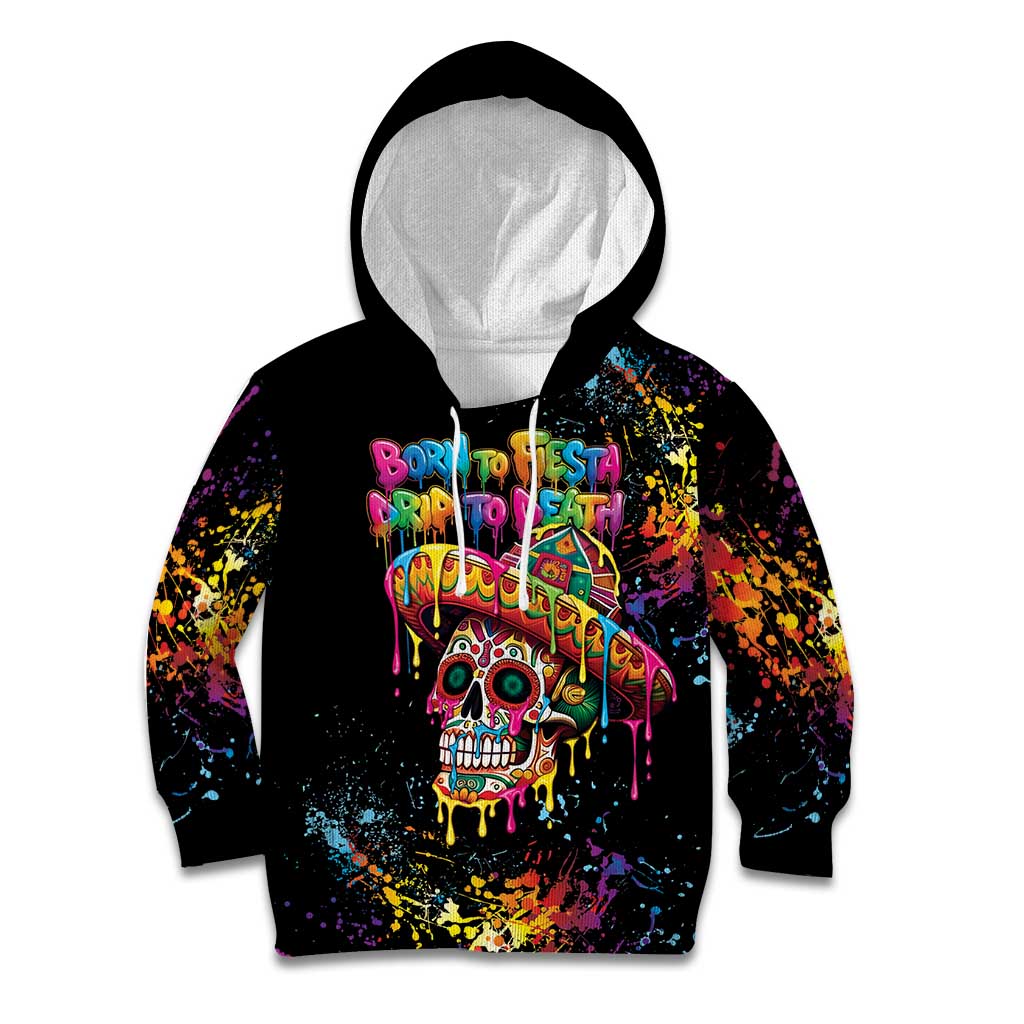 Dripping Sombrero Sugar Skull Kid Hoodie Día de los Muertos - Wonder Print Shop