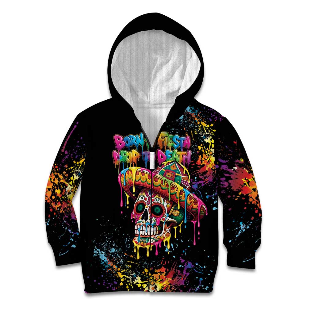 Dripping Sombrero Sugar Skull Kid Hoodie Día de los Muertos - Wonder Print Shop