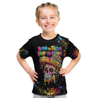 Dripping Sombrero Sugar Skull Kid T Shirt Día de los Muertos - Wonder Print Shop