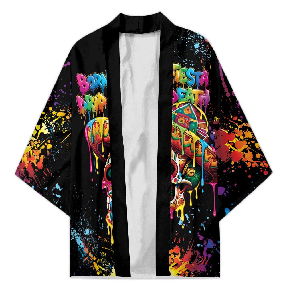 Dripping Sombrero Sugar Skull Kimono Día de los Muertos - Wonder Print Shop