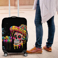Dripping Sombrero Sugar Skull Luggage Cover Día de los Muertos - Wonder Print Shop