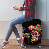 Dripping Sombrero Sugar Skull Luggage Cover Día de los Muertos - Wonder Print Shop