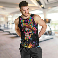 Dripping Sombrero Sugar Skull Men Tank Top Día de los Muertos - Wonder Print Shop
