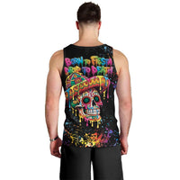 Dripping Sombrero Sugar Skull Men Tank Top Día de los Muertos - Wonder Print Shop