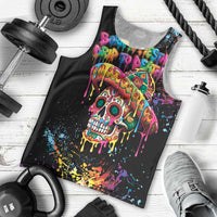 Dripping Sombrero Sugar Skull Men Tank Top Día de los Muertos - Wonder Print Shop