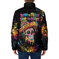 Dripping Sombrero Sugar Skull Padded Jacket Día de los Muertos - Wonder Print Shop