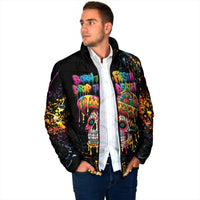Dripping Sombrero Sugar Skull Padded Jacket Día de los Muertos - Wonder Print Shop