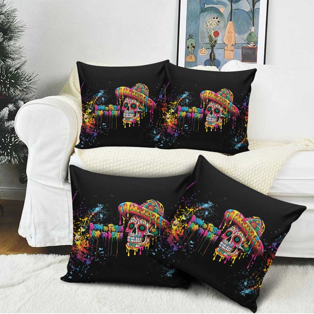 Dripping Sombrero Sugar Skull Pillow Cover Día de los Muertos - Wonder Print Shop