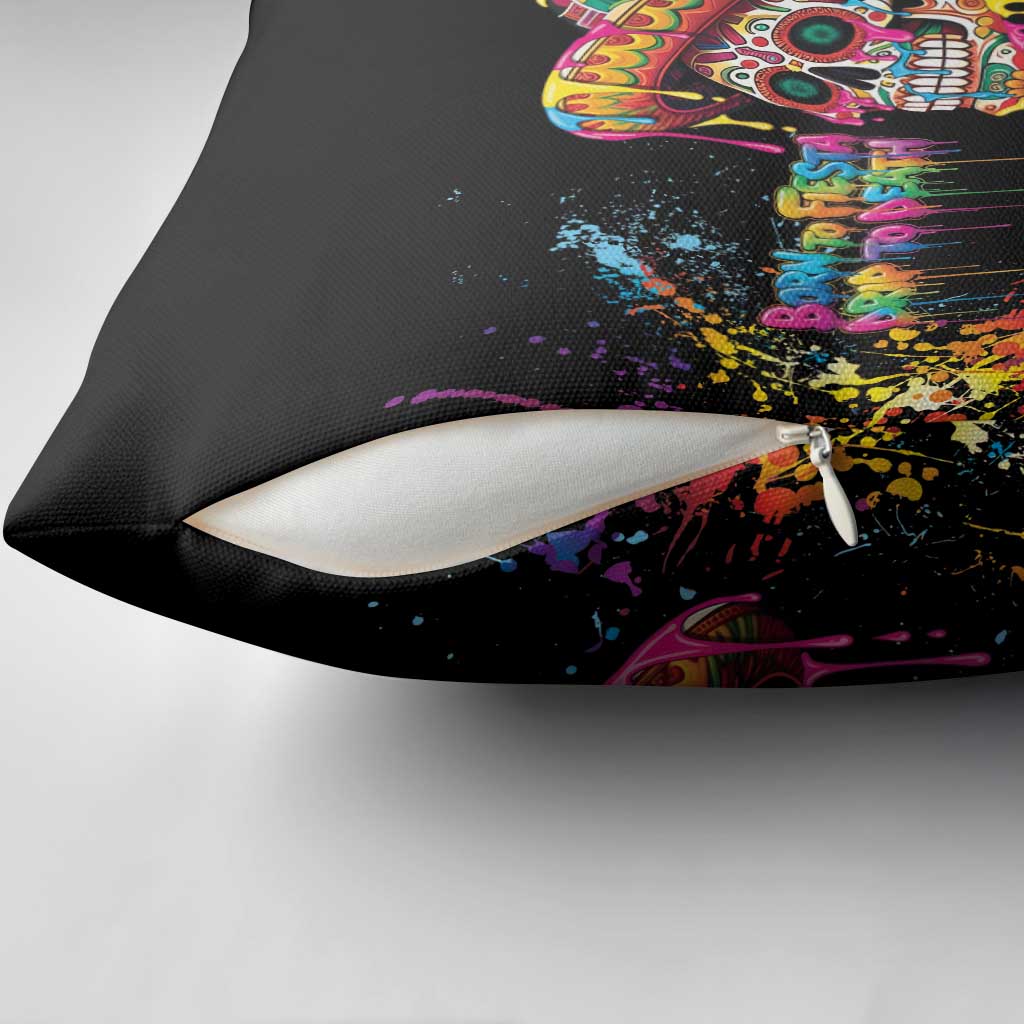 Dripping Sombrero Sugar Skull Pillow Cover Día de los Muertos - Wonder Print Shop