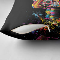 Dripping Sombrero Sugar Skull Pillow Cover Día de los Muertos - Wonder Print Shop