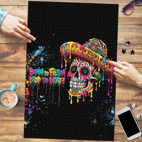 Dripping Sombrero Sugar Skull Puzzle Día de los Muertos - Wonder Print Shop