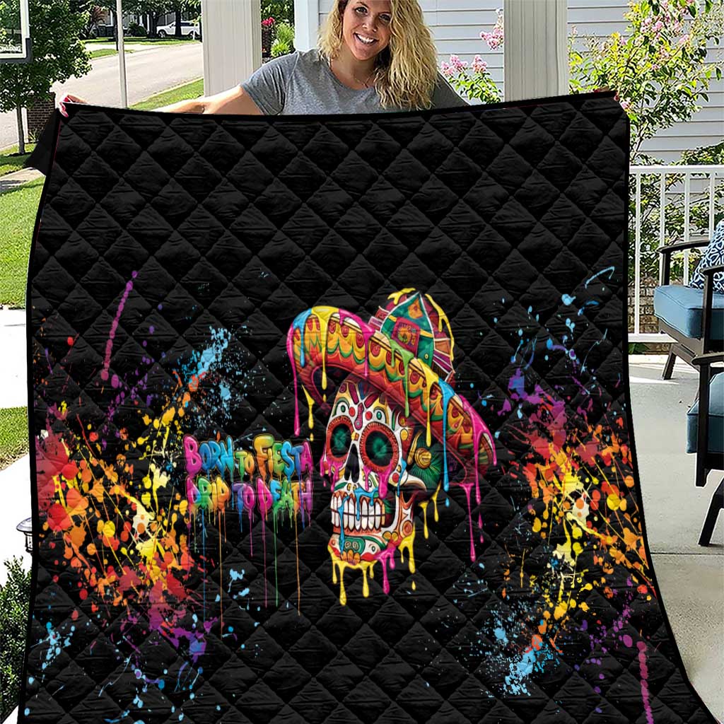 Dripping Sombrero Sugar Skull Quilt Día de los Muertos - Wonder Print Shop
