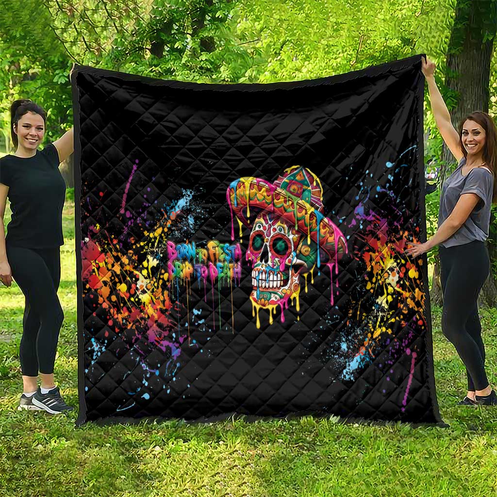 Dripping Sombrero Sugar Skull Quilt Día de los Muertos - Wonder Print Shop