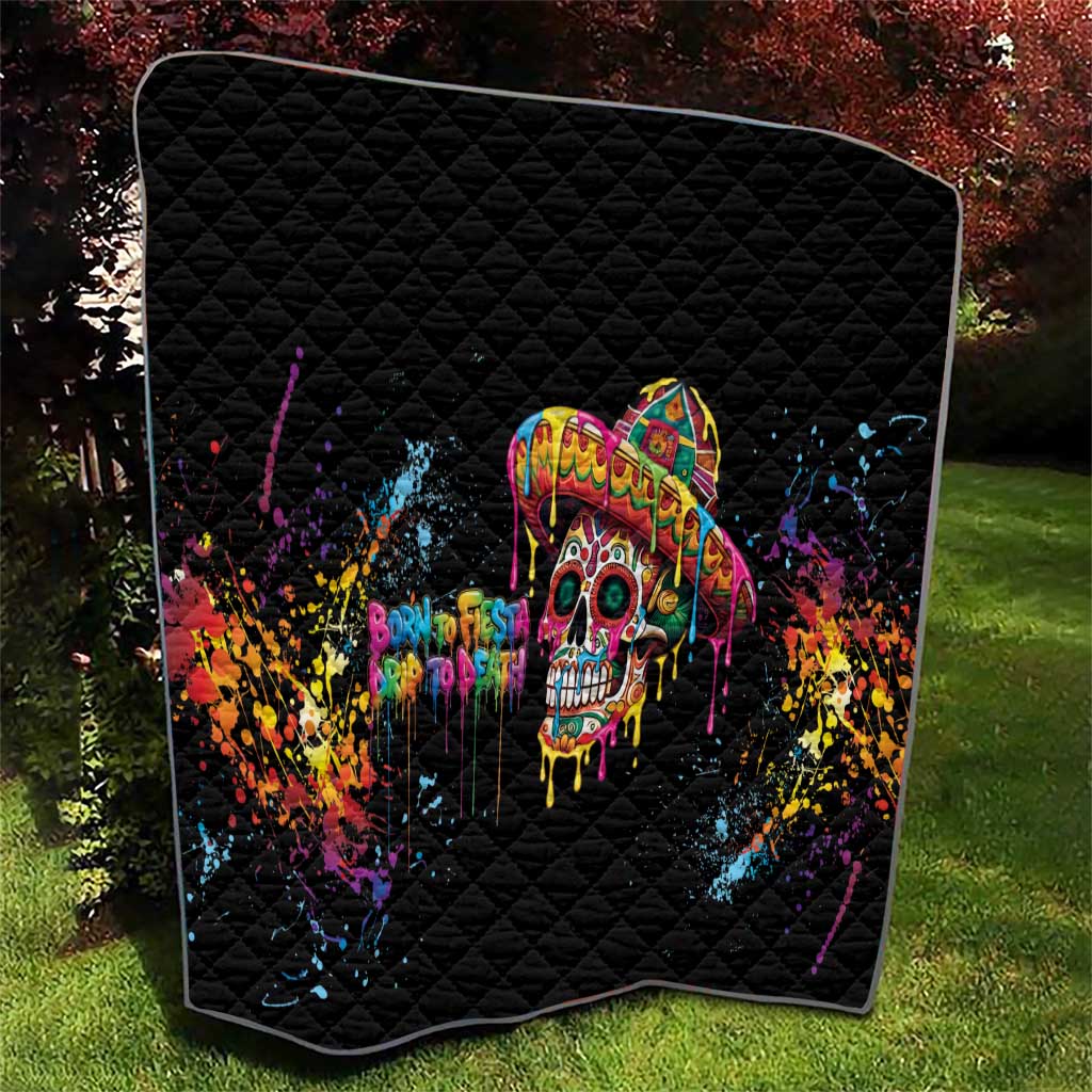 Dripping Sombrero Sugar Skull Quilt Día de los Muertos - Wonder Print Shop