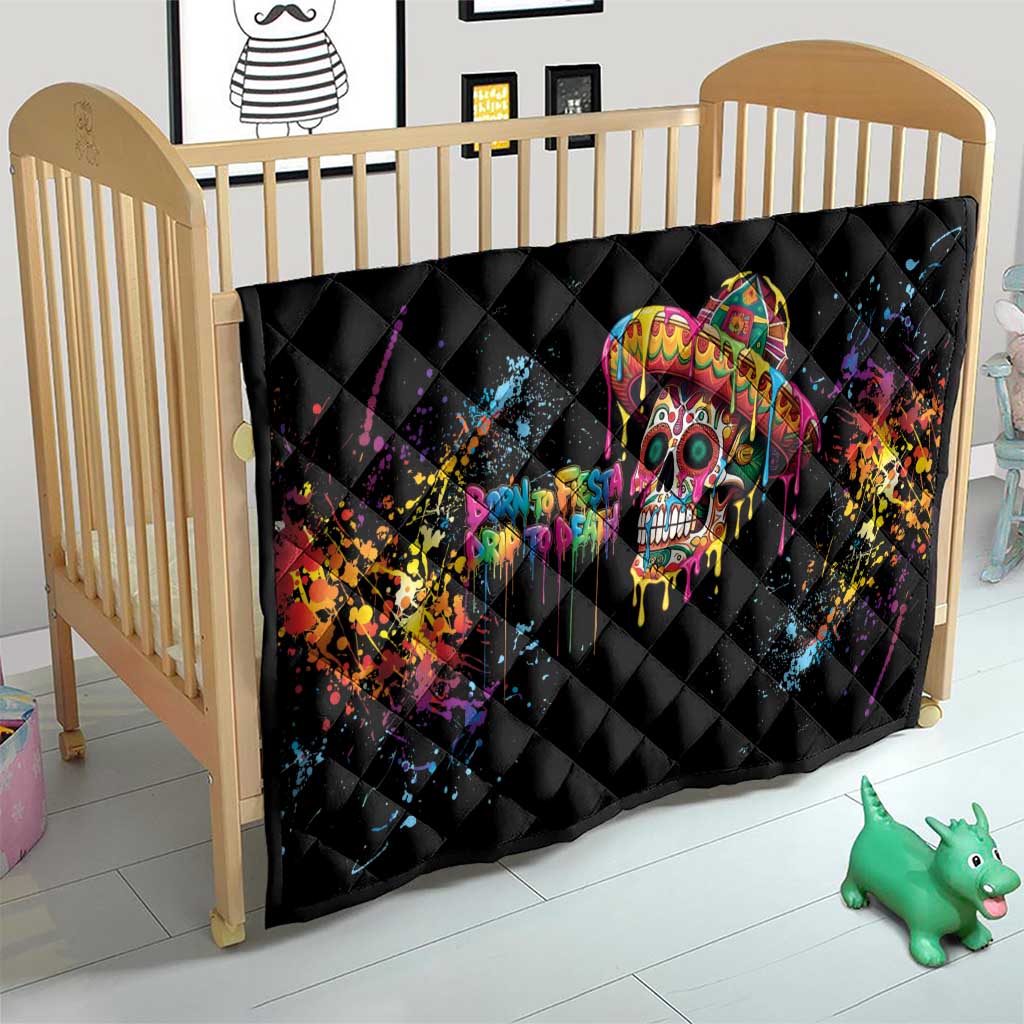 Dripping Sombrero Sugar Skull Quilt Día de los Muertos - Wonder Print Shop