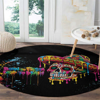 Dripping Sombrero Sugar Skull Round Carpet Día de los Muertos - Wonder Print Shop