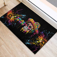Dripping Sombrero Sugar Skull Rubber Doormat Día de los Muertos - Wonder Print Shop