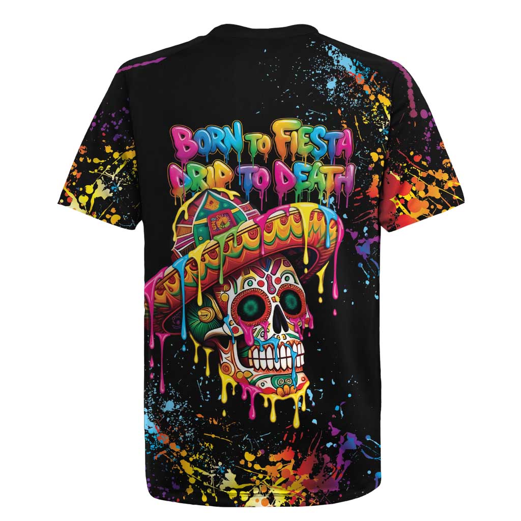 Dripping Sombrero Sugar Skull Rugby Jersey Día de los Muertos - Wonder Print Shop