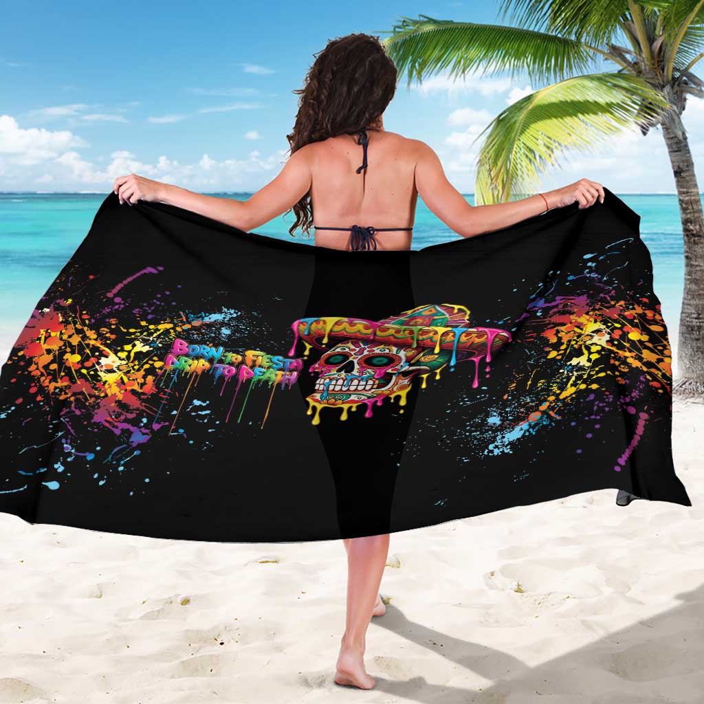 Dripping Sombrero Sugar Skull Sarong Día de los Muertos - Wonder Print Shop