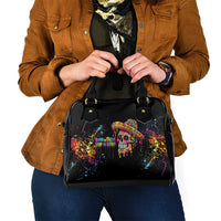 Dripping Sombrero Sugar Skull Shoulder Handbag Día de los Muertos - Wonder Print Shop