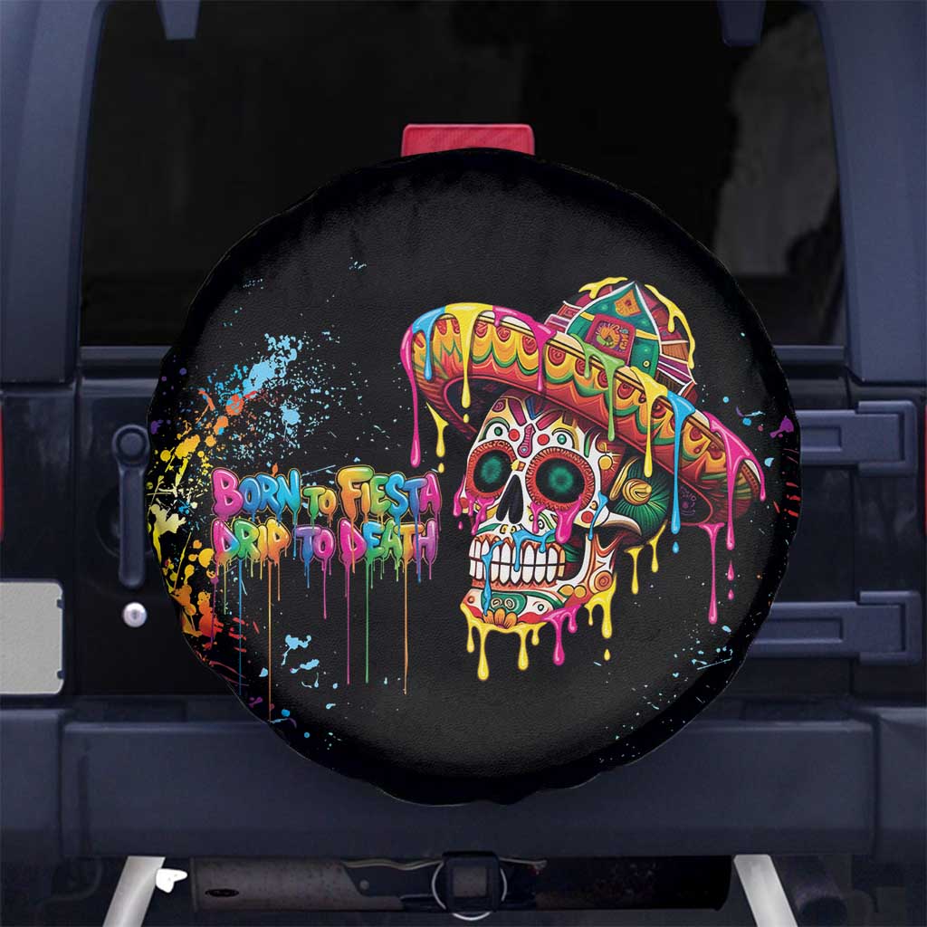 Dripping Sombrero Sugar Skull Spare Tire Cover Día de los Muertos - Wonder Print Shop