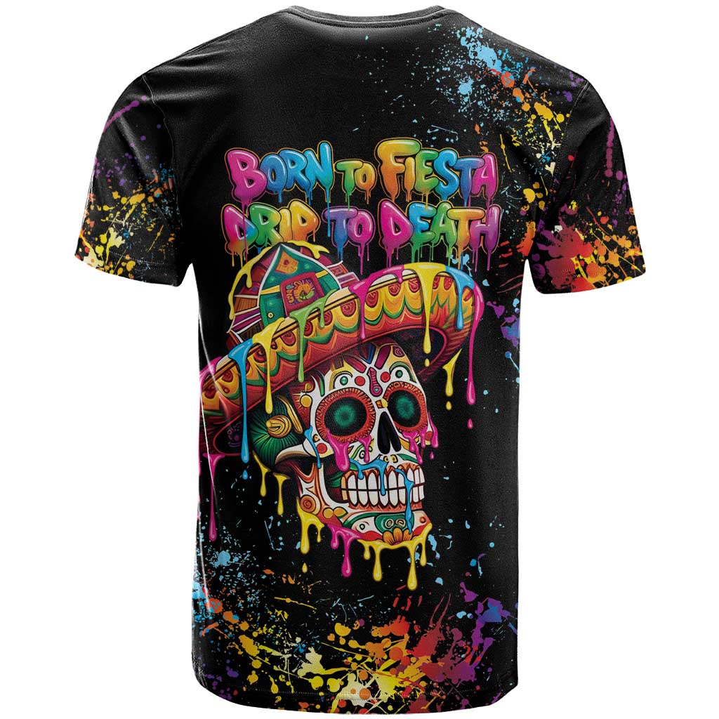 Dripping Sombrero Sugar Skull T Shirt Día de los Muertos - Wonder Print Shop