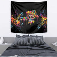 Dripping Sombrero Sugar Skull Tapestry Día de los Muertos - Wonder Print Shop