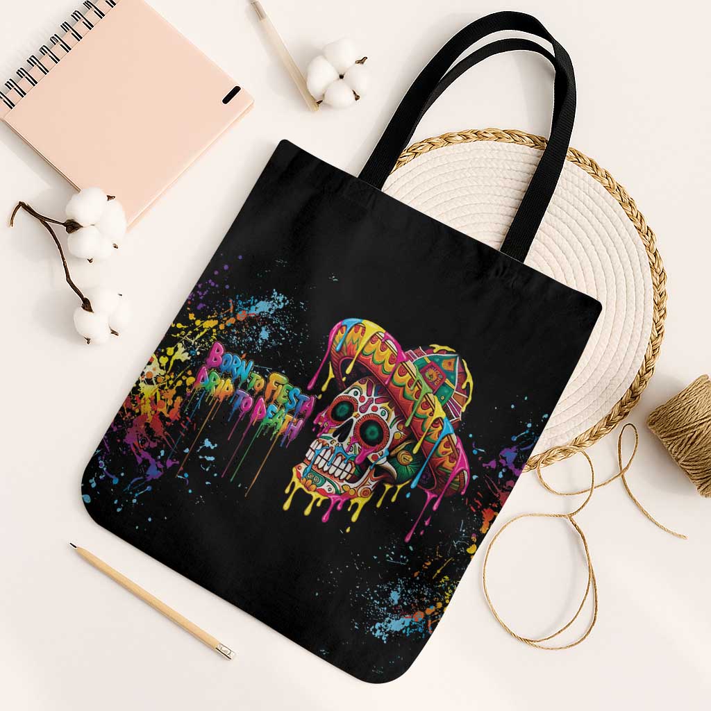 Dripping Sombrero Sugar Skull Tote Bag Día de los Muertos - Wonder Print Shop