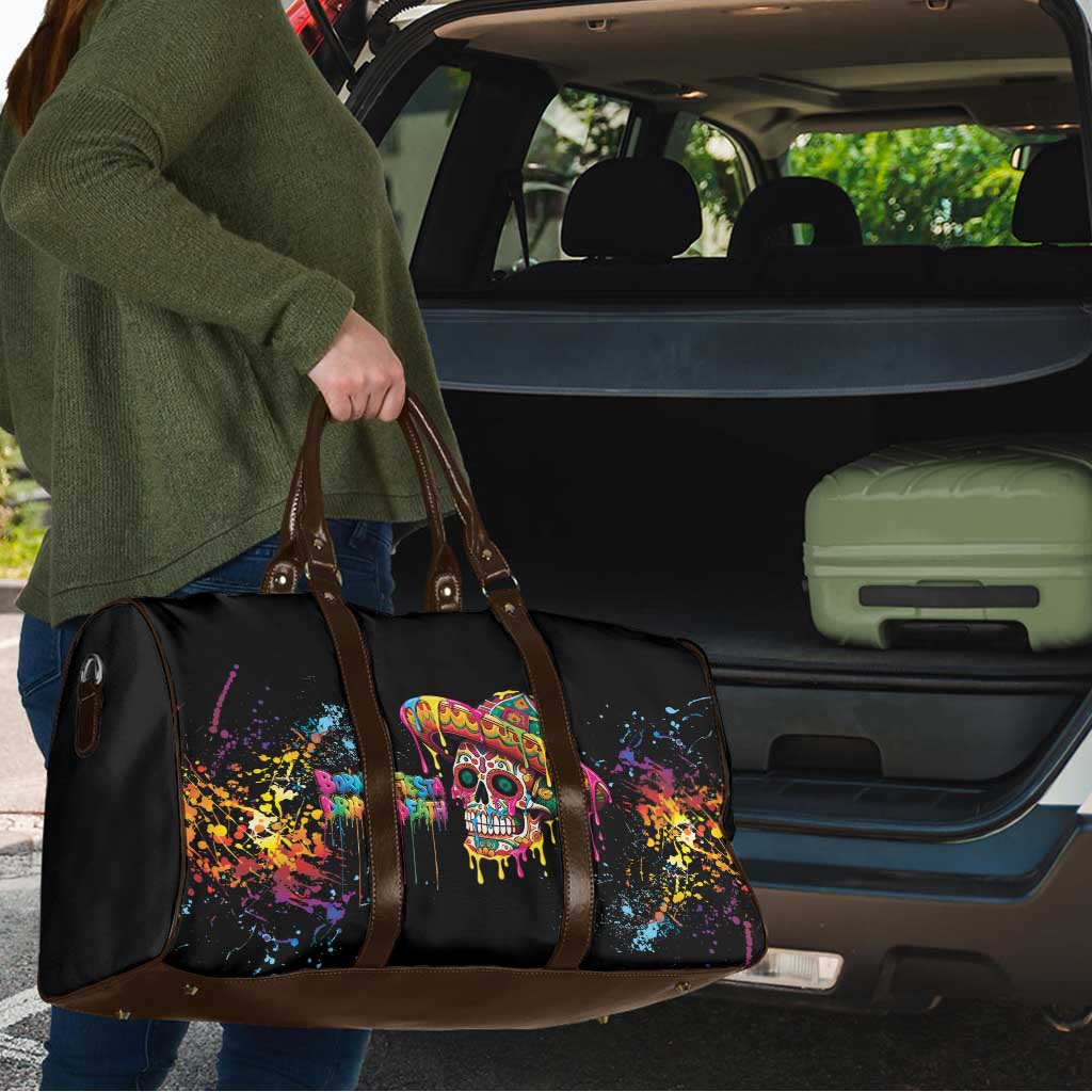 Dripping Sombrero Sugar Skull Travel Bag Día de los Muertos - Wonder Print Shop