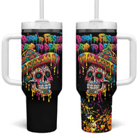 Dripping Sombrero Sugar Skull Tumbler With Handle Día de los Muertos - Wonder Print Shop
