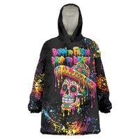 Dripping Sombrero Sugar Skull Wearable Blanket Hoodie Día de los Muertos - Wonder Print Shop