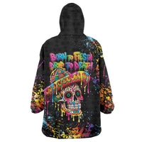 Dripping Sombrero Sugar Skull Wearable Blanket Hoodie Día de los Muertos - Wonder Print Shop