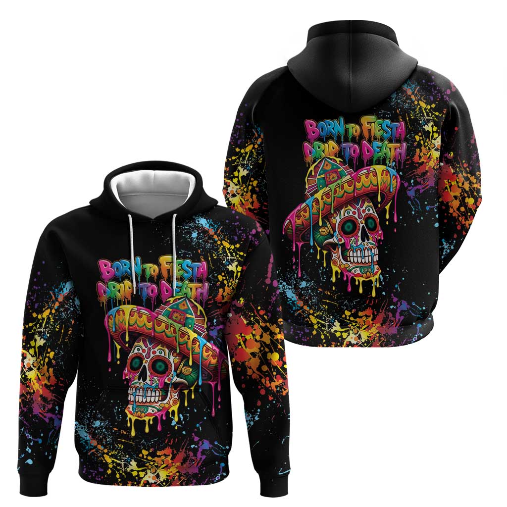 Dripping Sombrero Sugar Skull Zip Hoodie Día de los Muertos - Wonder Print Shop