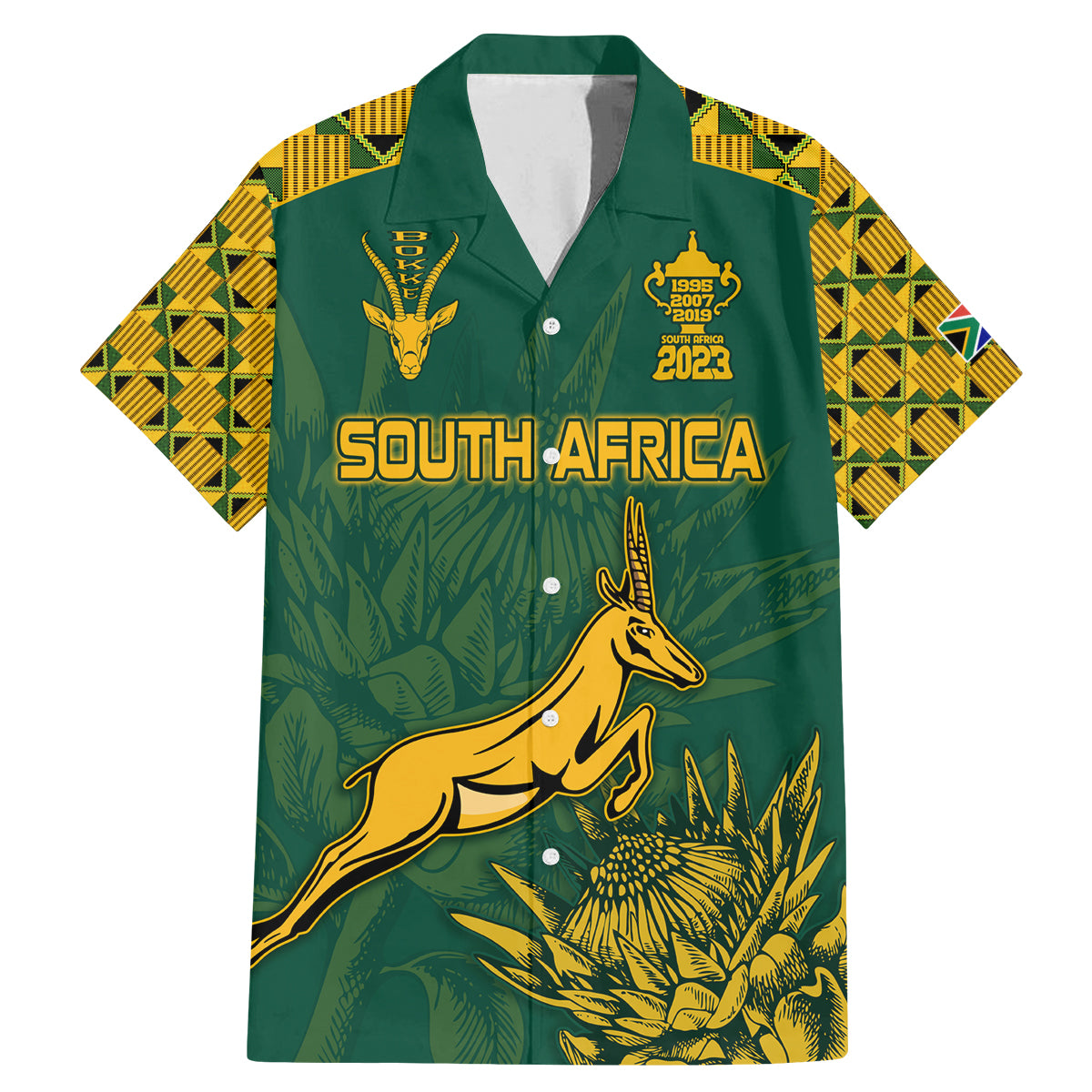 South Africa Rugby Family Matching Mermaid Dress and Hawaiian Shirt Springboks Proud The Champions LT9 - Wonder Print Shop