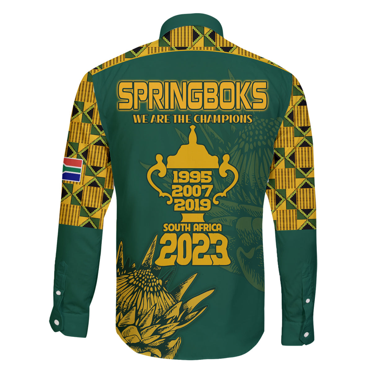 South Africa Rugby Family Matching Puletasi Dress and Hawaiian Shirt Springboks Proud The Champions - Wonder Print Shop