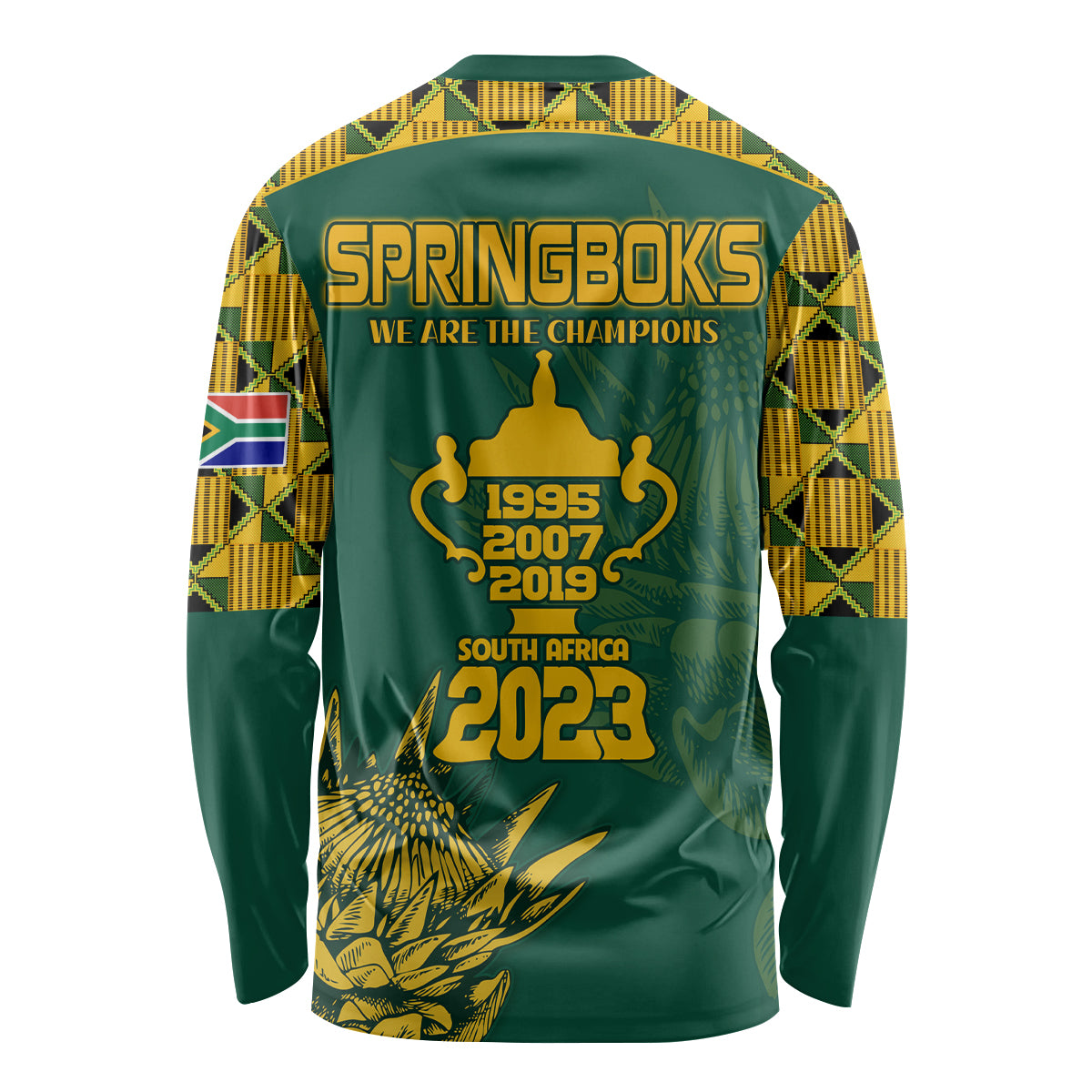 South Africa Rugby Long Sleeve Shirt Springboks Proud The Champions - Wonder Print Shop