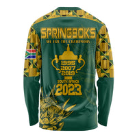 South Africa Rugby Long Sleeve Shirt Springboks Proud The Champions - Wonder Print Shop