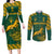 Custom South Africa Rugby Couples Matching Long Sleeve Bodycon Dress and Long Sleeve Button Shirt Springboks Proud The Champions LT9 - Wonder Print Shop
