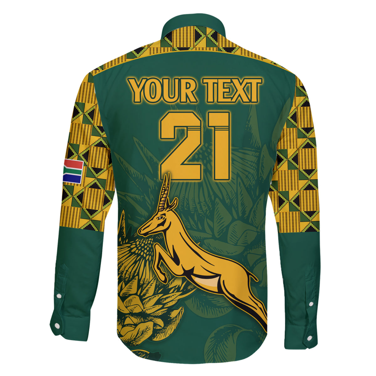 Custom South Africa Rugby Family Matching Short Sleeve Bodycon Dress and Hawaiian Shirt Springboks Proud The Champions - Wonder Print Shop
