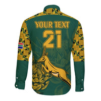 Custom South Africa Rugby Long Sleeve Button Shirt Springboks Proud The Champions - Wonder Print Shop
