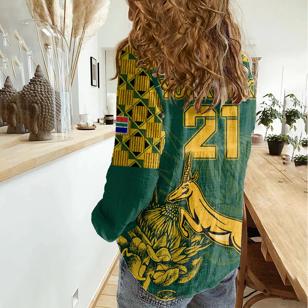 Custom South Africa Rugby Women Casual Shirt Springboks Proud The Champions - Wonder Print Shop