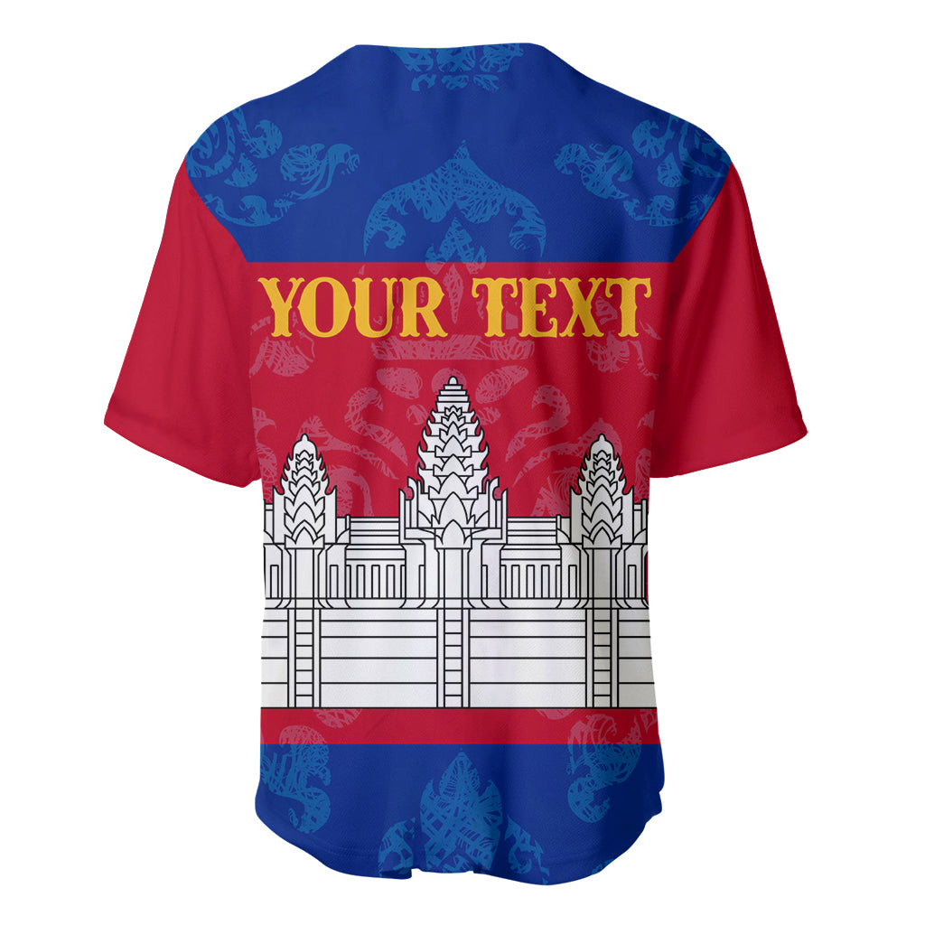 Personalised Cambodia Baseball Jersey With Simple Flag Style LT9 - Wonder Print Shop
