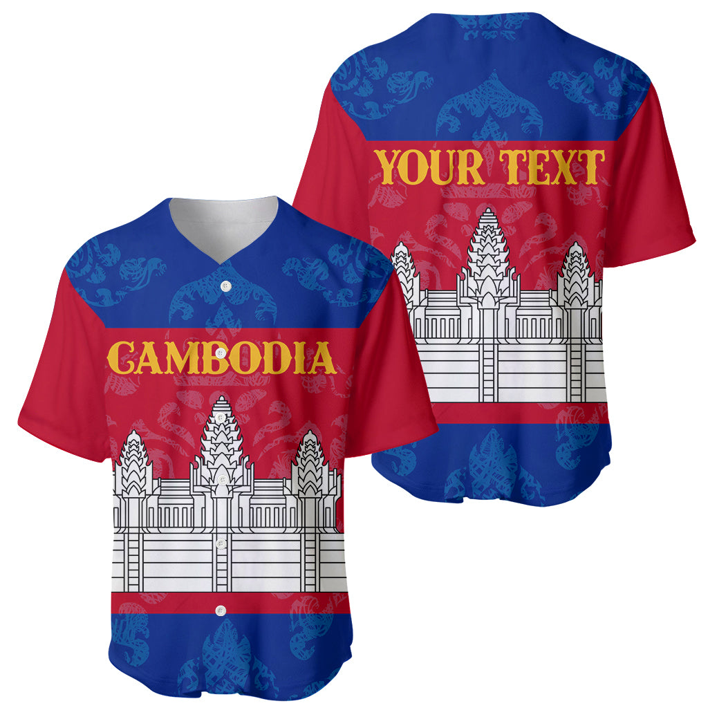 Personalised Cambodia Baseball Jersey With Simple Flag Style LT9 - Wonder Print Shop