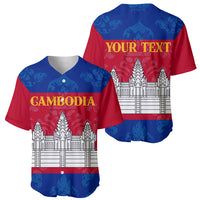 Personalised Cambodia Baseball Jersey With Simple Flag Style LT9 - Wonder Print Shop