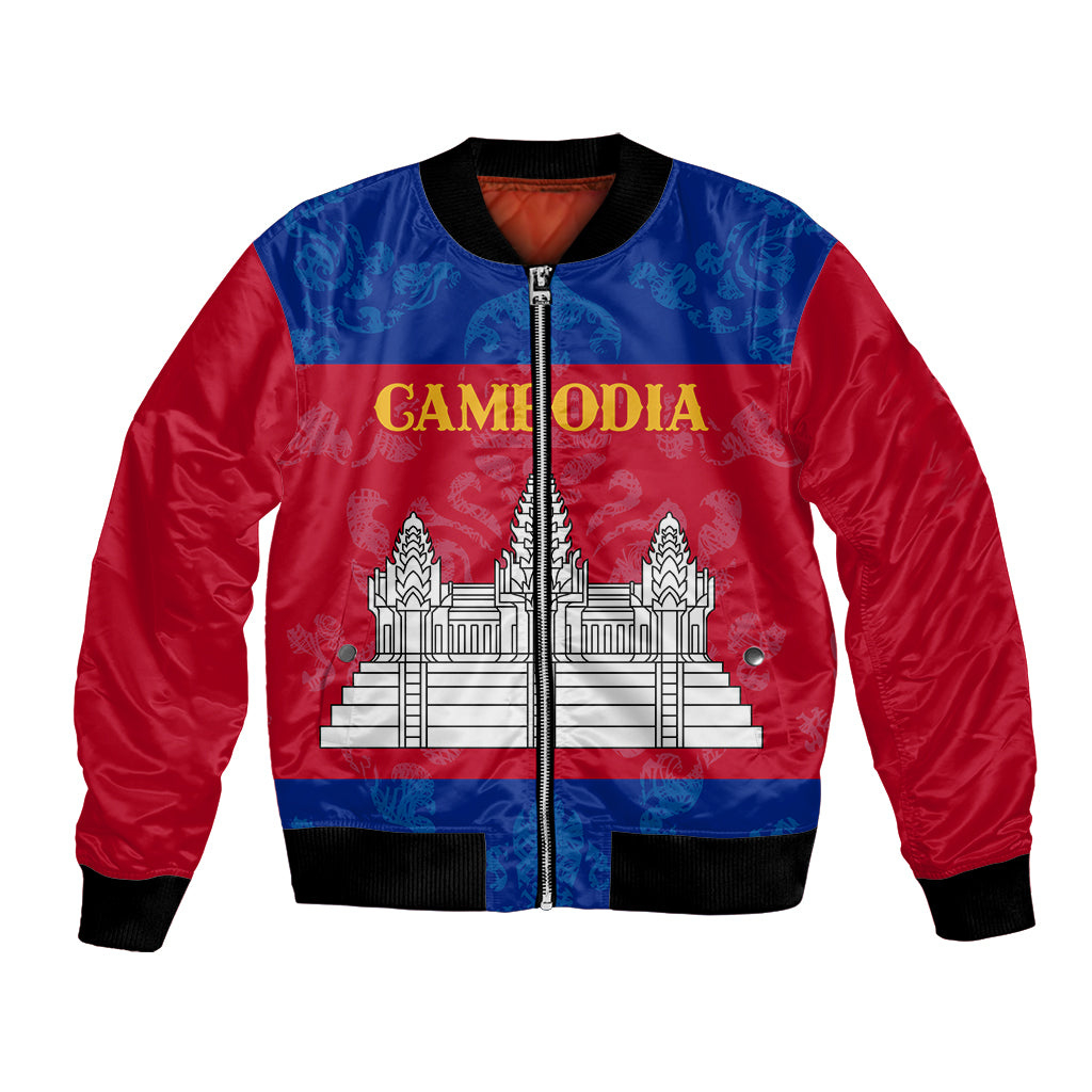 Personalised Cambodia Bomber Jacket With Simple Flag Style LT9 - Wonder Print Shop